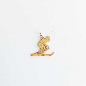 14k Yellow Gold Downhill Skier Charm/Pendant